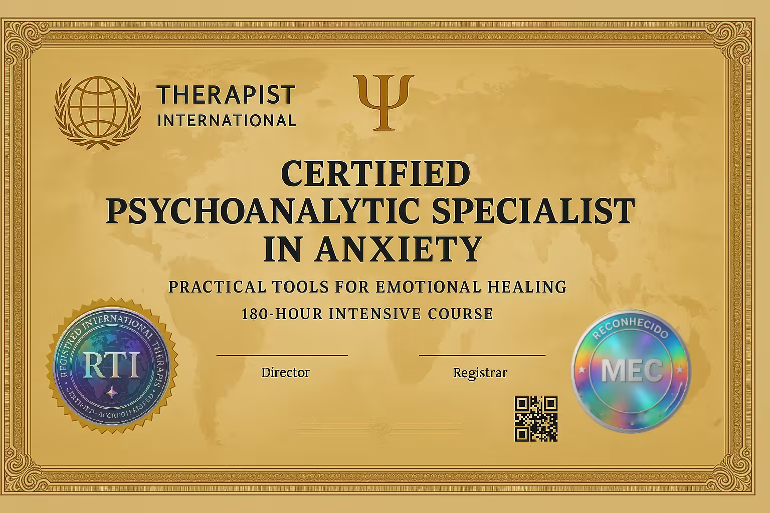 Anxiety specialization certificate