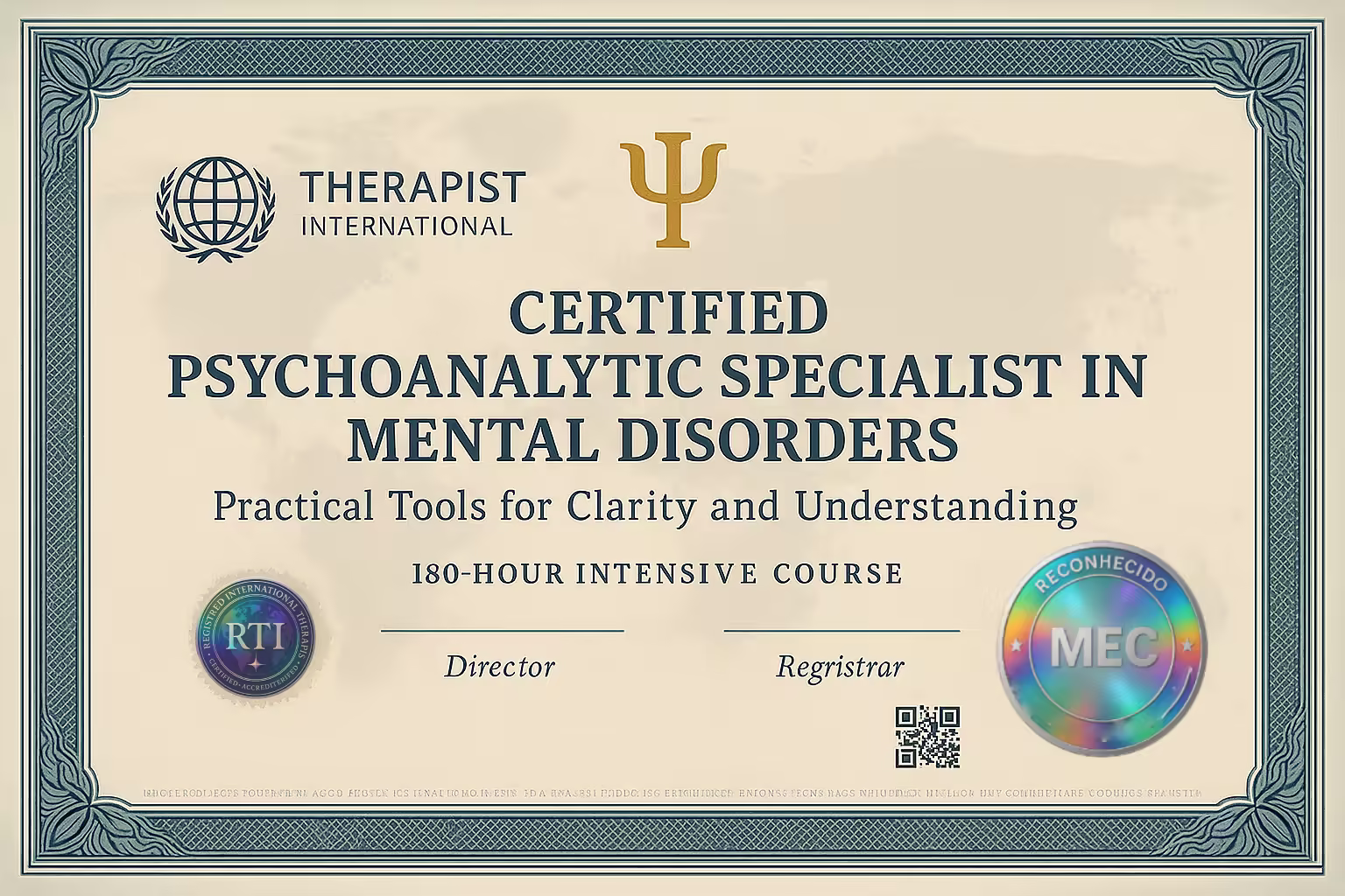 Mental Disorders specialization certificate