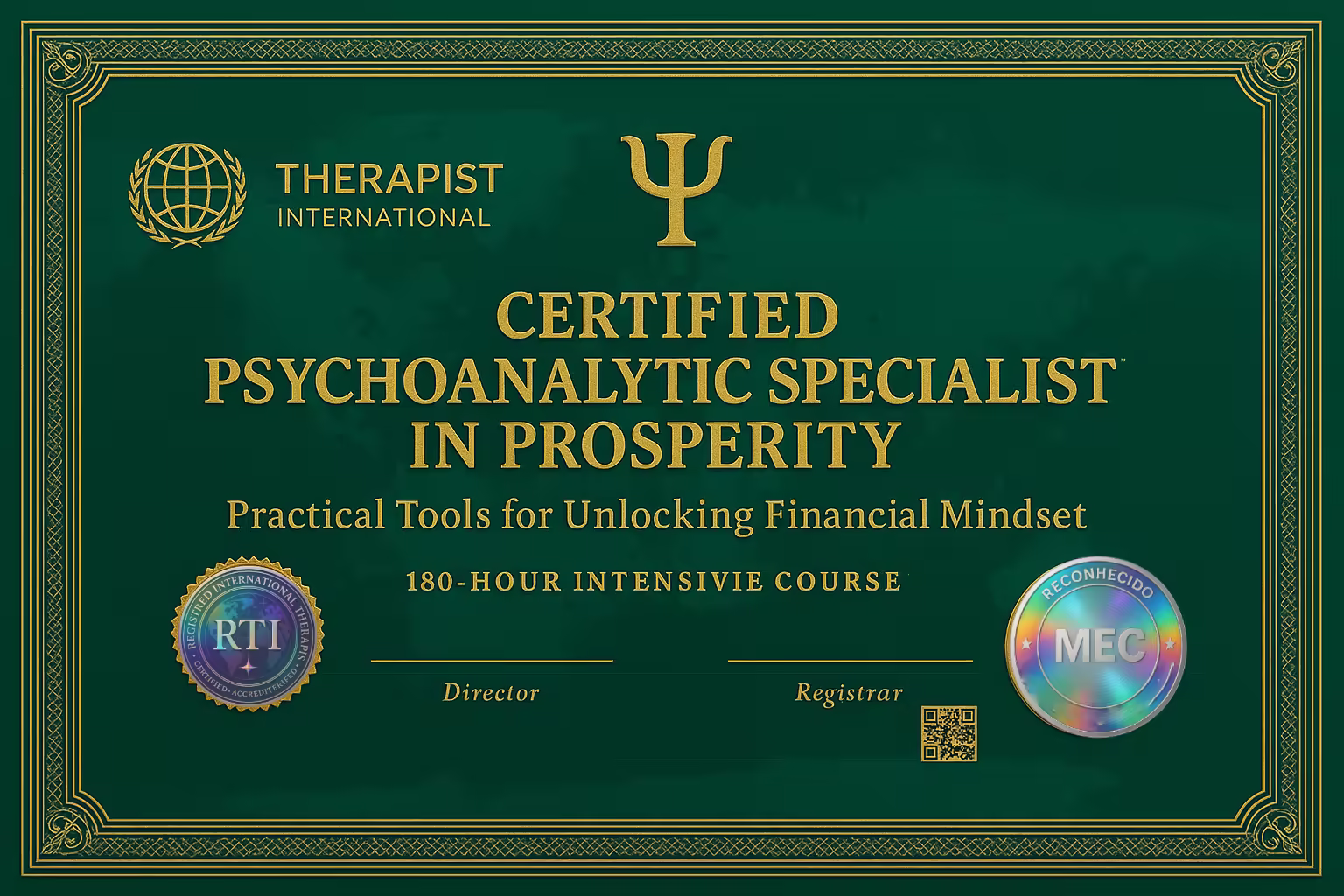 Prosperity specialization certificate
