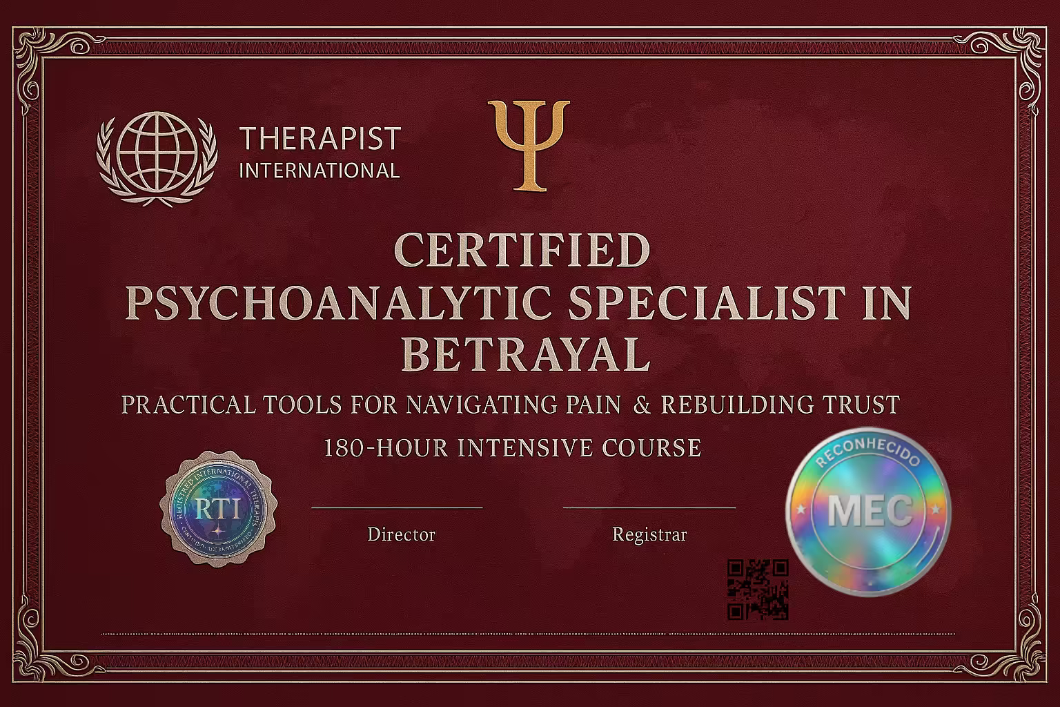 Betrayal specialization certificate